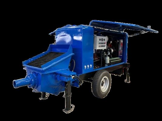 बड़ी पैमाने की इंजीनियरिंग परियोजनाओं में लंबी दूरी तक कंक्रीट पहुंचाने के लिए हटाने योग्य ट्रेलर कंक्रीट पंप